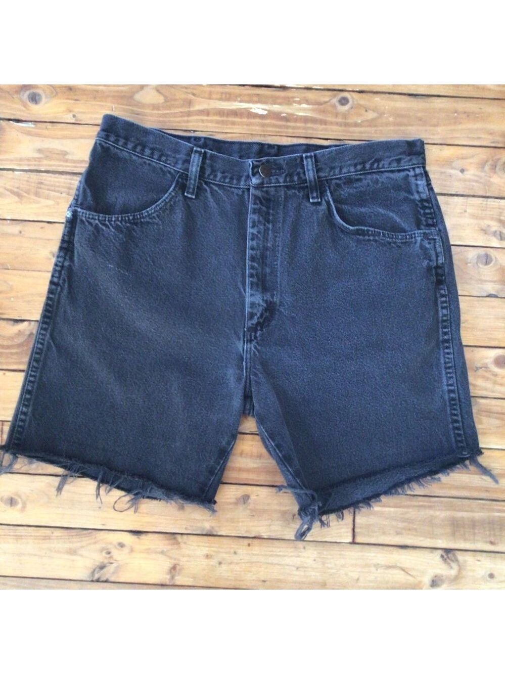 VINTAGE ladies Rustler mom black jeans shorts 34